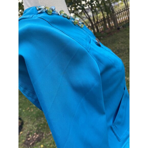 Ruby Rd. Petite Womens Embellished Collar Blue Jacket 6P - Picture 8 of 9